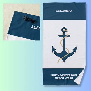 Toalha De Praia Teal Anchor Privat Beach House
