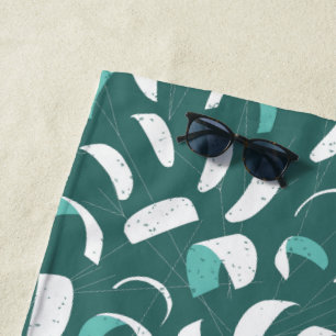 Toalha De Praia Teal Blue Kitesurfing Extreme Water Sports