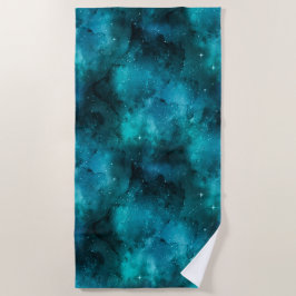 Toalha De Praia Teal Galaxy Series Design 7