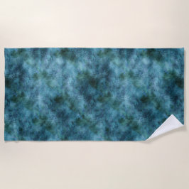 Toalha De Praia Teal Verde Aqua Azul Terra Abstrato
