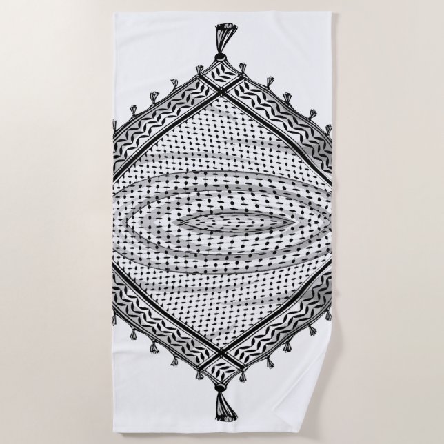 Toalha De Praia Tecido Tradicional do Keffiyeh Scarf Palestino (Frente)