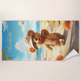 Toalha De Praia Teddy Bear Children Beach e Piscina Towel