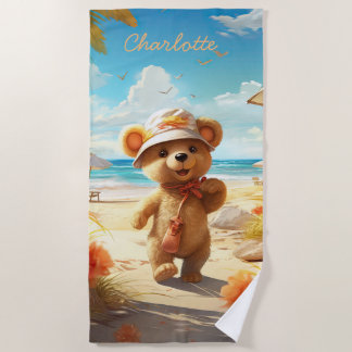 Toalha De Praia Teddy Bear Children Beach e Piscina Towel