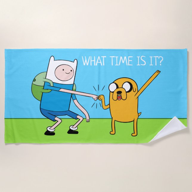 Toalha De Praia Tempo de Aventura | Finn & Jake Fist Bump (Frente)