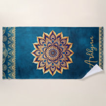 Tendy Blue Mandala Elegante Yoga Personalizável