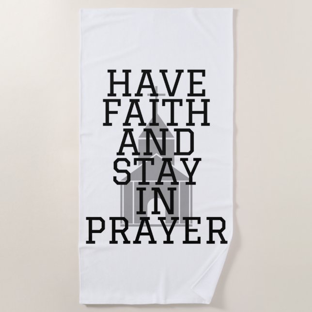 Toalha De Praia Tenha Fé Em Prayer Bold (Frente)