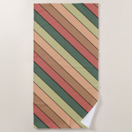 Toalha De Praia Terracotta Brown Green Black On Watercolor Paper