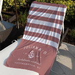 Toalha De Praia Terracotta Rosa Personalizado Fim de Semana de Bac<br><div class="desc">Celebre seu fim de semana de solteira,  saia ou festejo com essas toalhas de praia personalizadas únicas. Design personalizado apresenta rosa de terracotta de tons de terra e listras brancas com o nome,  tipo de evento,  ano e destino da noiva,  acompanhando uma corda branca e a ilustração da âncora.</div>