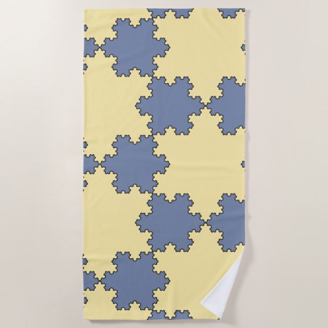 Toalha De Praia Tesselação de Koch Snowflakes (Padrão Fratural) (Frente)