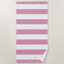 Toalha De Praia Teste padrão listrado branco de rosa Pastel