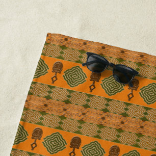 Toalha De Praia teste padrão tribal africano étnico