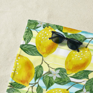 Toalha De Praia Teste padrão tropical anca da fruta dos limões d
