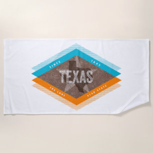 Toalha De Praia Texas Vintage Lone Star State Retro Estados Unidos