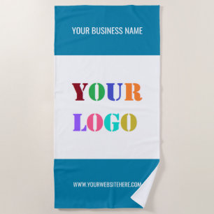 Toalha De Praia Texto personalizado do logotipo de empresa - Toque