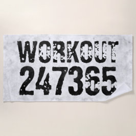 Toalha De Praia Texto riscado vestido Workout 247365 rústico