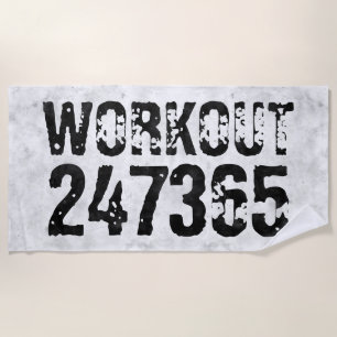 Toalha De Praia Texto riscado vestido Workout 247365 rústico