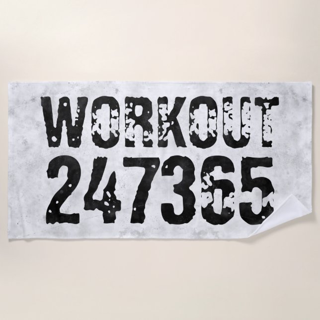 Toalha De Praia Texto riscado vestido Workout 247365 rústico (Frente)