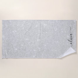 Toalha De Praia Textura Brilhante Branca de Têxtil