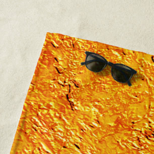 Toalha De Praia "Textura de parede" digital amarelo e laranja