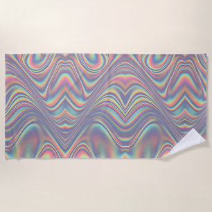 Toalha De Praia Textura de Remoinho Holográfico Iridescente