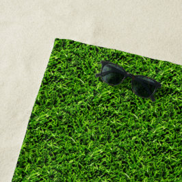 Toalha De Praia Textura Realista de Foto Grass Verde Engraçado