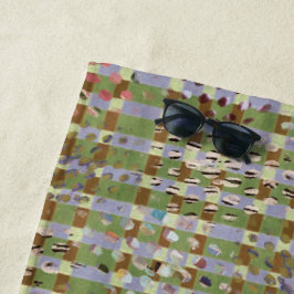 Toalha De Praia Textured Pointillism Grid Pattern Artwork