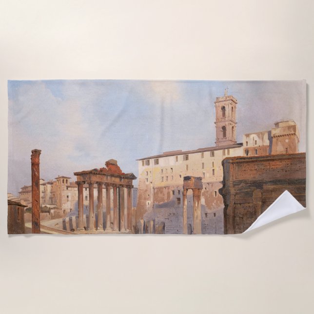 Toalha De Praia The Ancient Roman Forum (por Ippolito Caffi) (Frente)