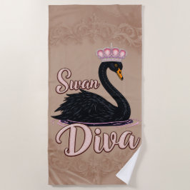 Toalha De Praia The black swan, queen of the water.