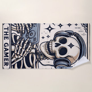 Toalha De Praia The Gamer Skeleton Tarot Card