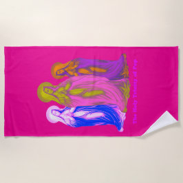 Toalha De Praia The Holy Trinity of Pop Vierges Marie Multicolores