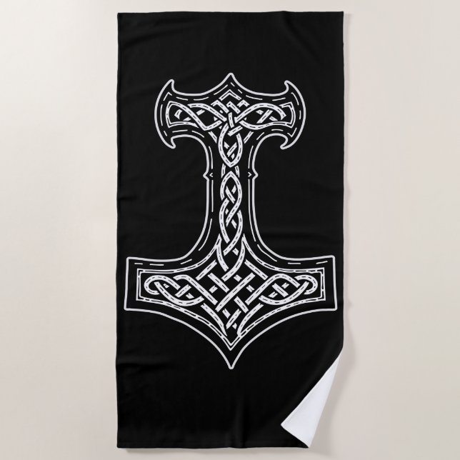 Toalha De Praia Thor Martelo Mjolnir Nó (Frente)