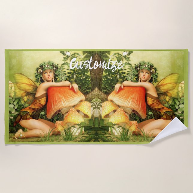 Toalha De Praia Thunder_Cove da fada do Cogumelo (Frente)