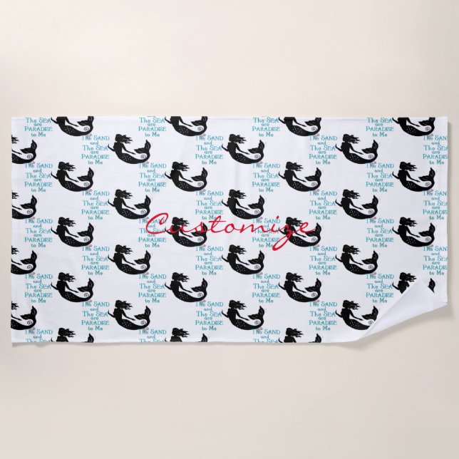 Toalha De Praia Thunder_Cove da Sand and Beach Mermaid (Frente)