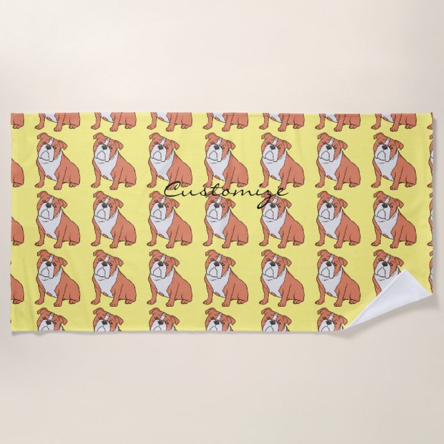 Toalha De Praia Thunder_Cove de Criação de Bulldog (Frente)