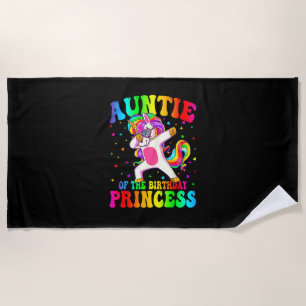 Toalha De Praia Tia da Menina Princesa de Aniversário Dabbing Unic