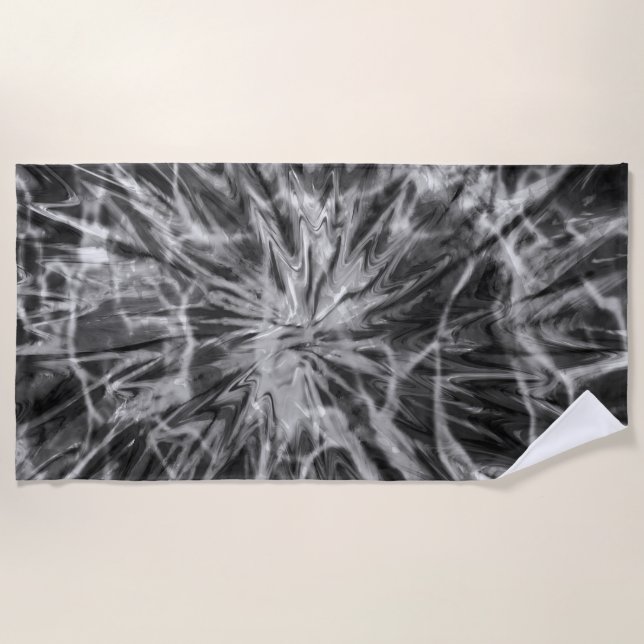 TOALHA DE PRAIA TIE DYE BLACK WHITE (Frente)