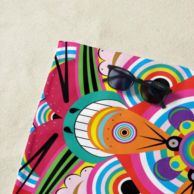 Toalha De Praia Tiger Dragon Mandala Beach Towel (In Situ)