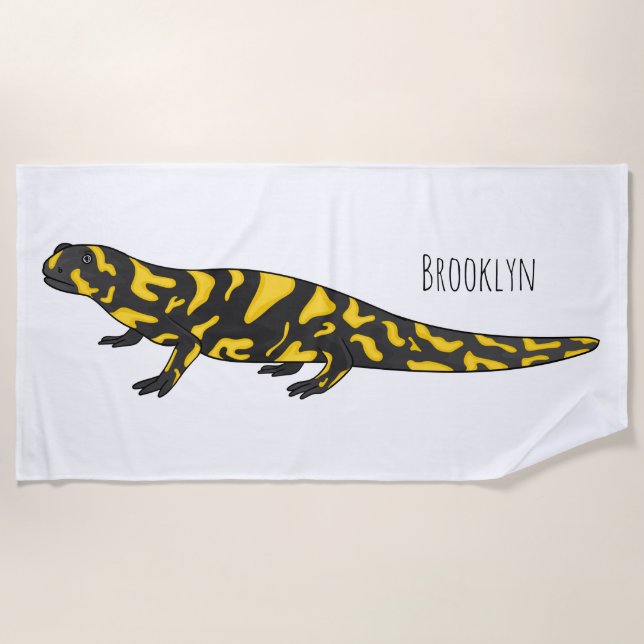 Toalha De Praia Tiger salamander cartoon (Frente)
