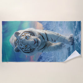 Toalha de Praia Tigre Branco – Poder do Gelo Ártic