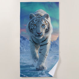 Toalha de Praia Tigre Branco – Poder do Gelo Ártic