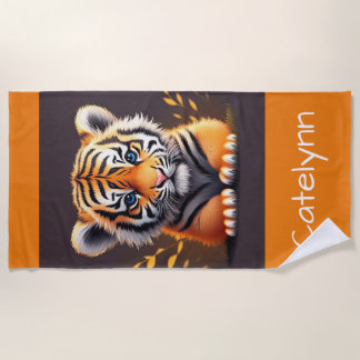 Toalha De Praia Tigre para bebês personalizado