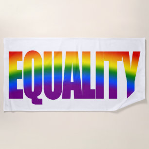 Toalha De Praia Tipografia LGBTQ do arco-íris do orgulho gay LGBT