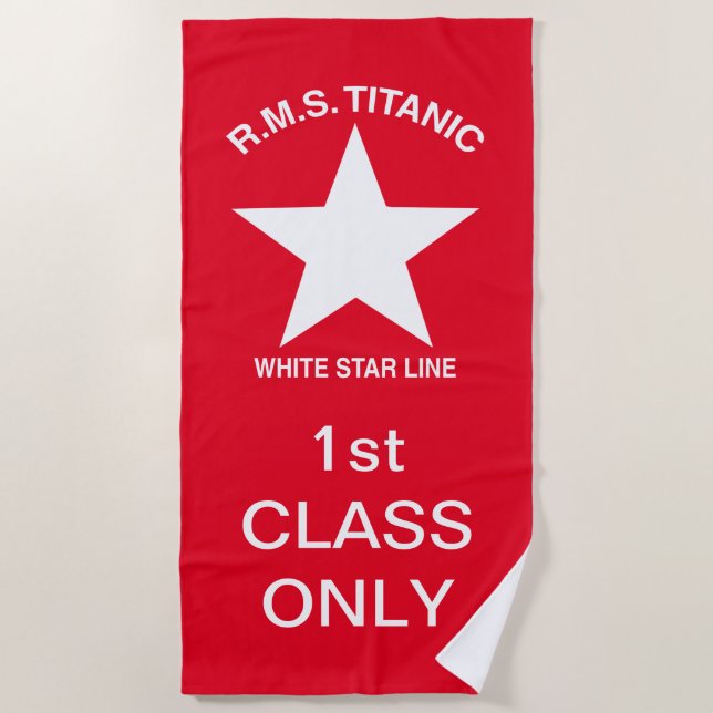 Toalha De Praia Titanic, White Star Line, 1rua Classe Passenger (Frente)