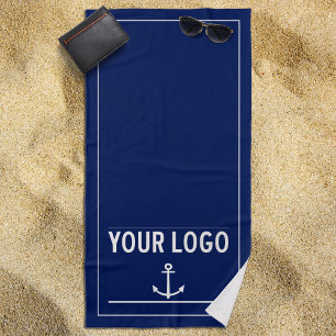 Toalha De Praia Toalha Azul Praia Marinho Náutica Personalizada ⚓