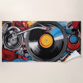 Toalha De Praia Toca-discos de Vinil Arte de DJ