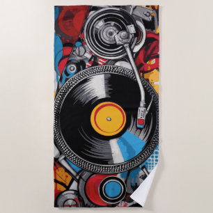 Toalha De Praia Toca-discos de Vinil Arte de DJ