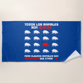 Toalha De Praia Todos os los animales filho iguales 2