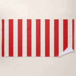 Toalha De Praia Tofu Cream Postbox Red Stripes