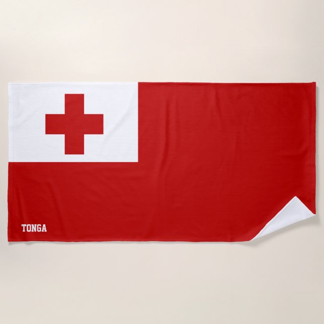 Toalha De Praia Tonga Flag Splendid Patriotic (Frente)
