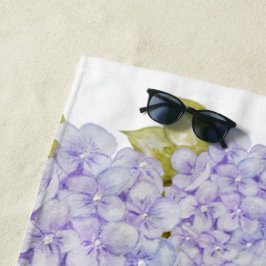 Toalha De Praia Tons de Hortênsia Violeta Azul